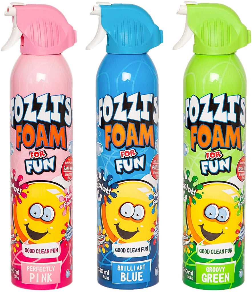 Fozzi's Bath Foam Spray for Kids 11.04 oz, in Blue, Green or Pink color (sets of three)