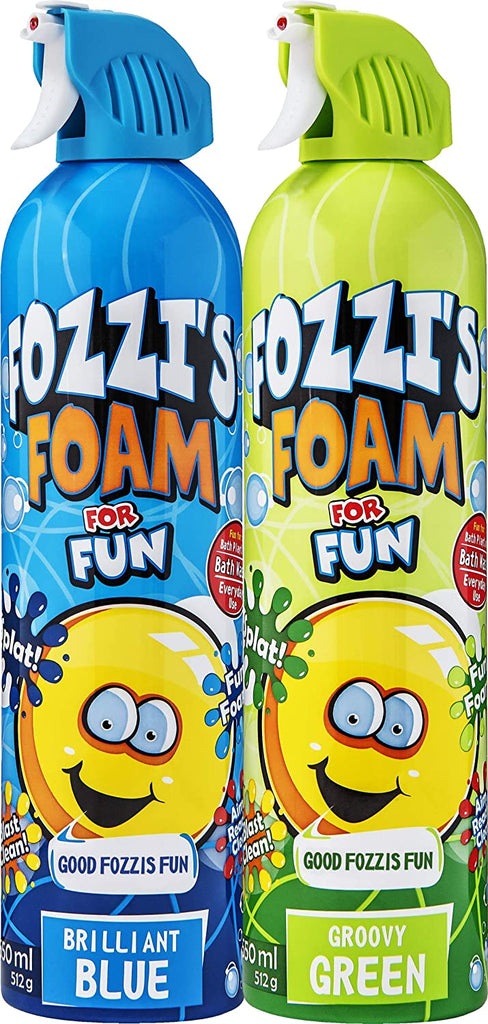FOZZI's Bath Foam Spray for Kids, MEGA SIZE (18.06 oz Pack of 2 or 3, Pink Green or Blue Spray)