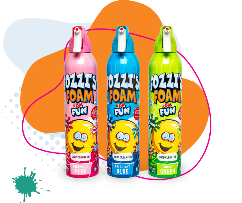 Fozzi's Bath Foam Spray for Kids 11.04 oz, in Blue, Green or Pink color (sets of three)
